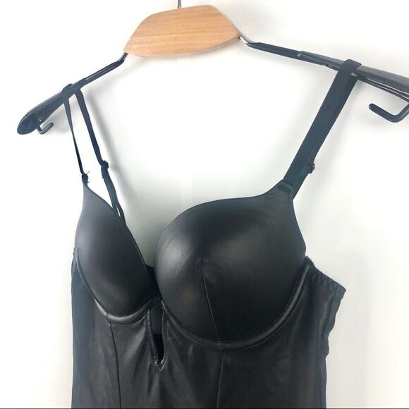 LA Senza Black Semi Sheen Bodysuit Size Small - Picture 3 of 7